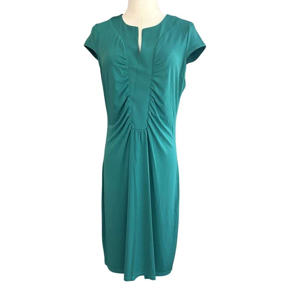 Dress NWOT Silky Green Alfani Sheath Dress Resort Office Casual  SZ M